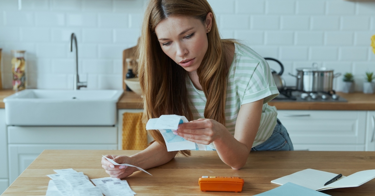 woman calculating finances 