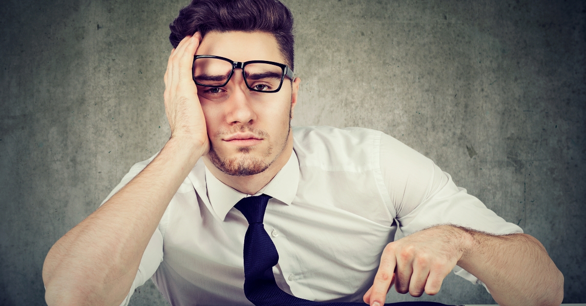 bored man employee sitting