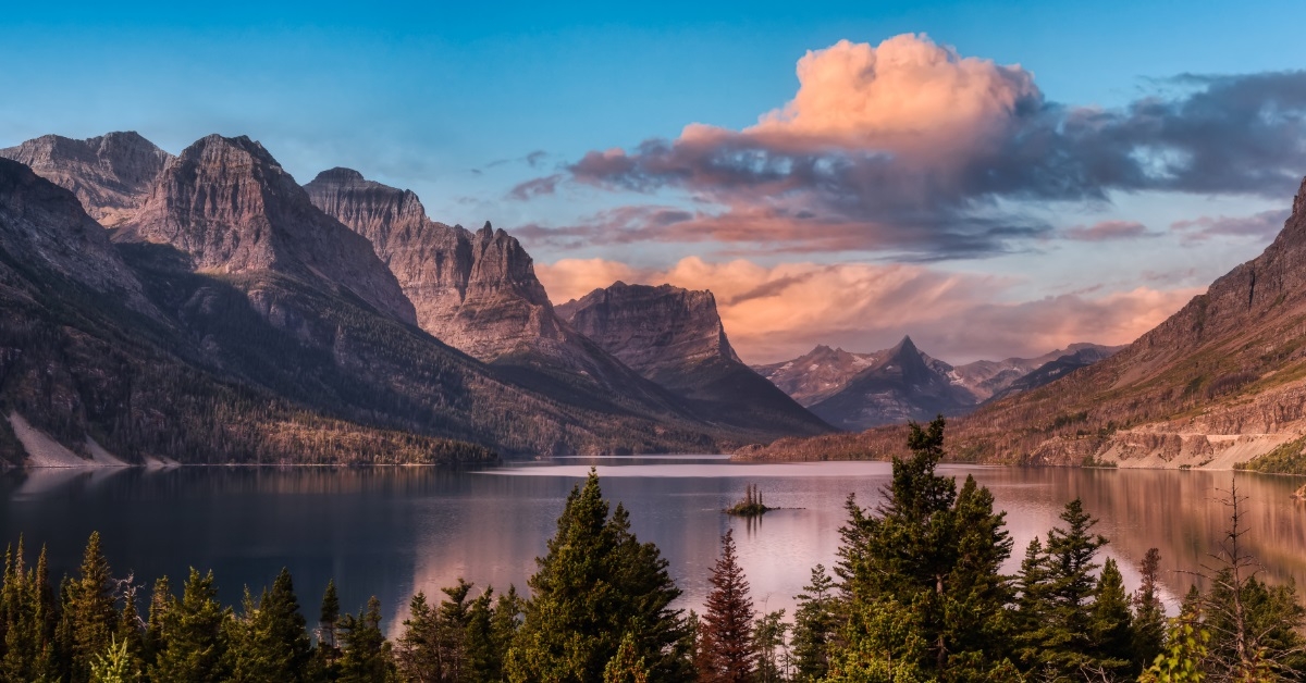 Glacier National Park Montana with mountains