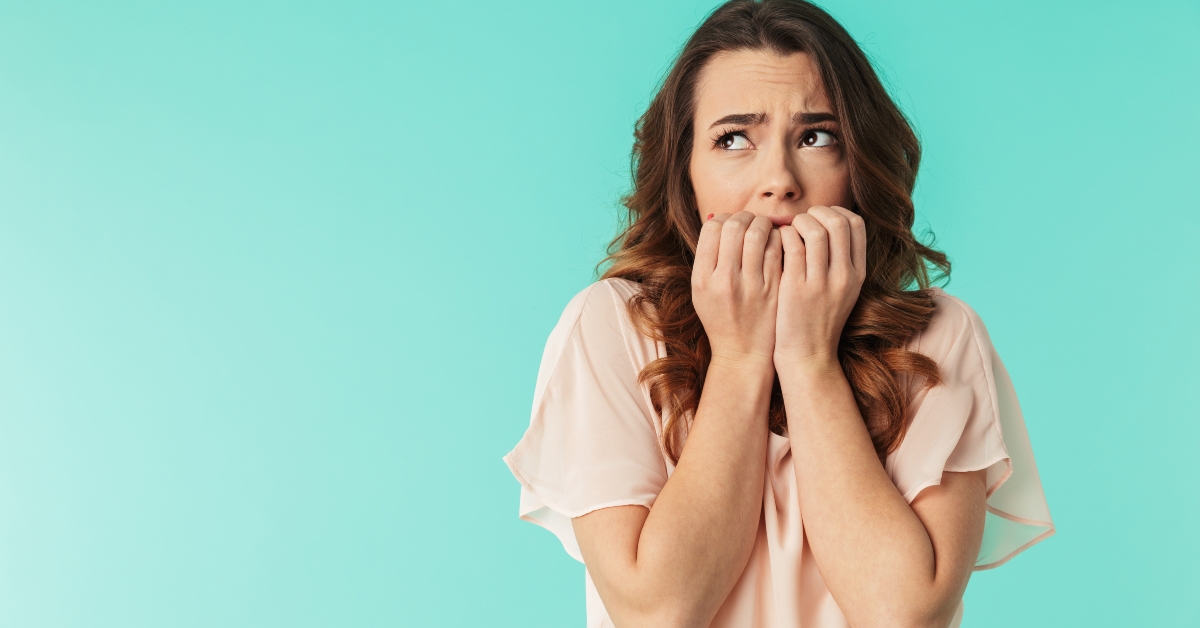 portrait of a frightened girl