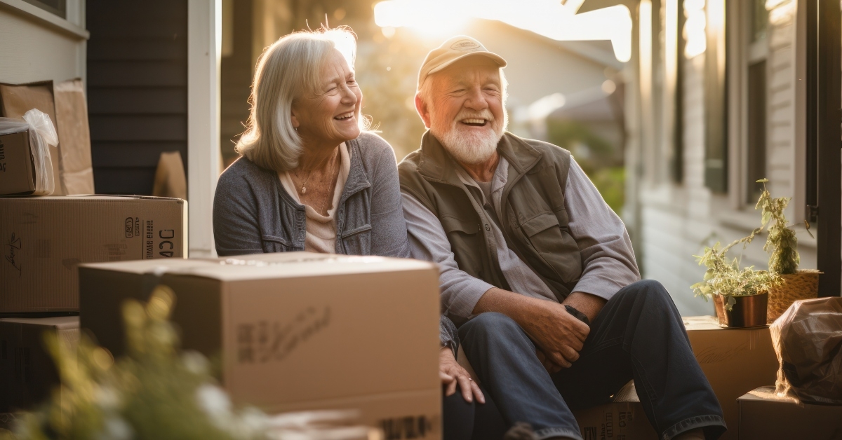 senior couple on a porch