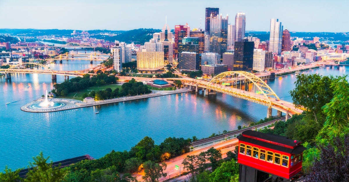 beautiful pittsburgh at twilight