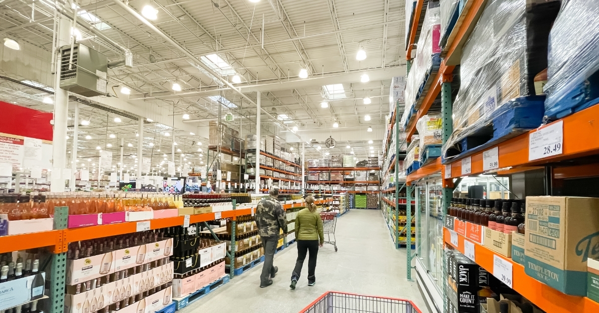 champagne Liquor aisle inside Costco Alaska