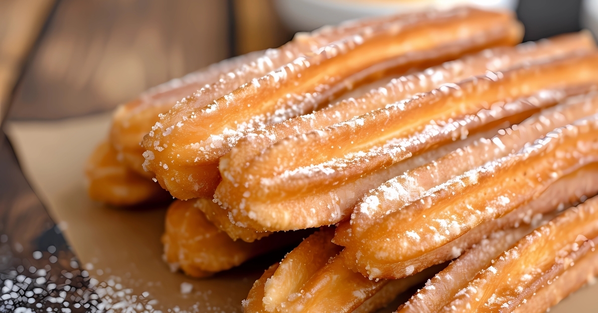 deep-fried dough churros with sugar