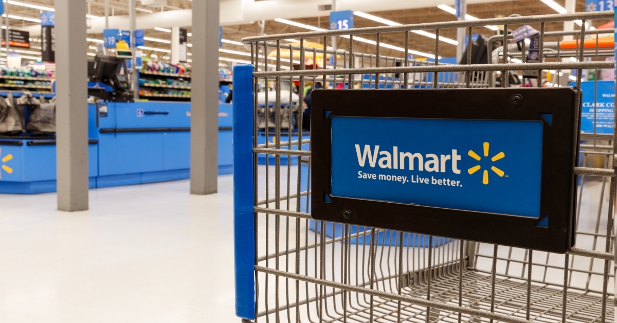 walmart trolley inside store