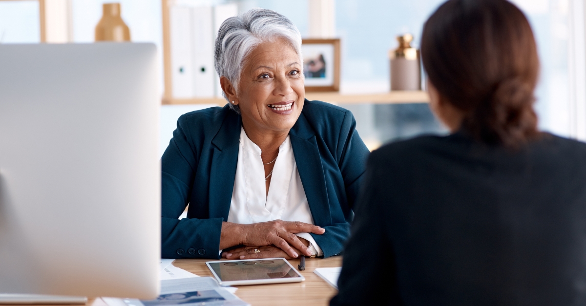 senior manager in job interview