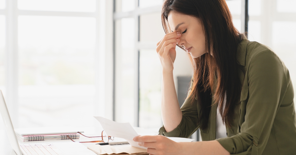 stressed overworked businesswoman