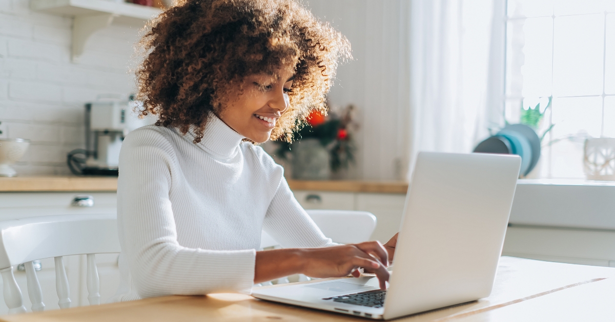 woman enjoys online shopping