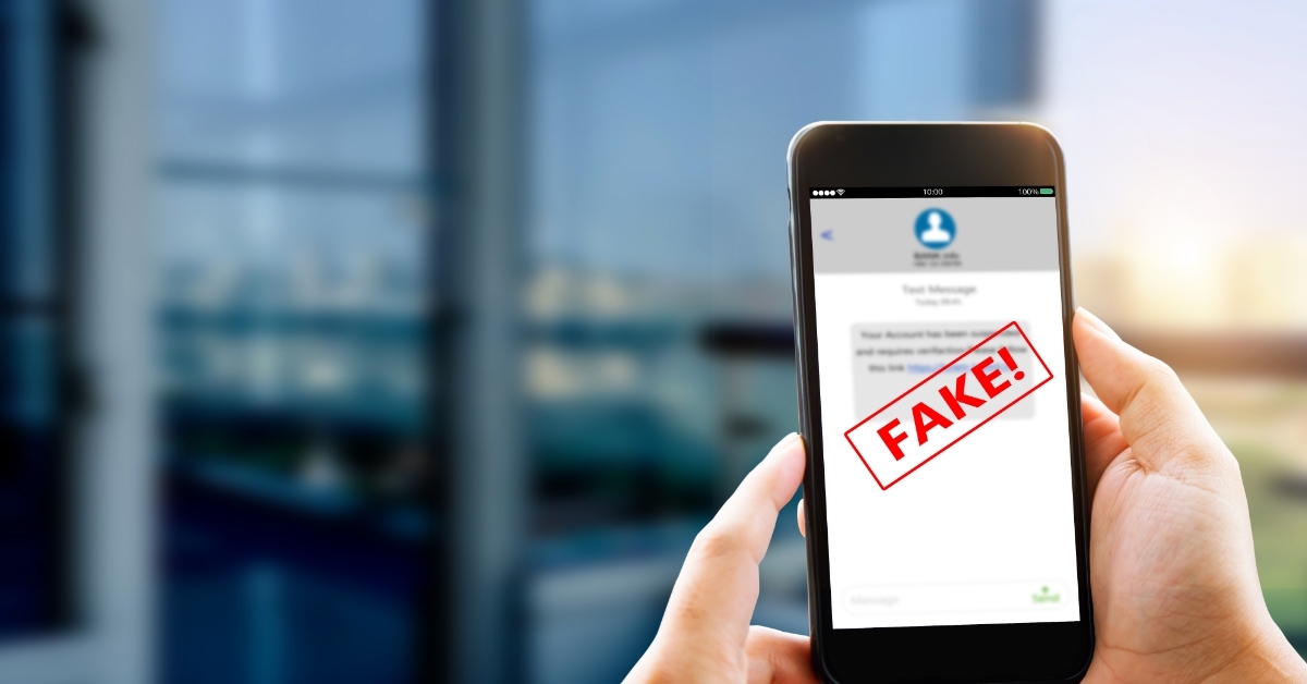 Fake Text messages phishing concept