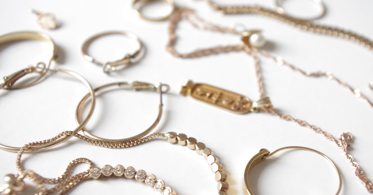 jewellery on white background 