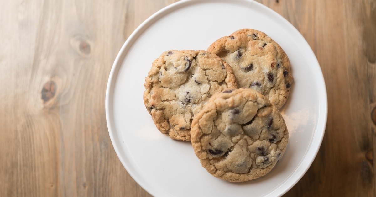 chocolate chip cookies on plate
