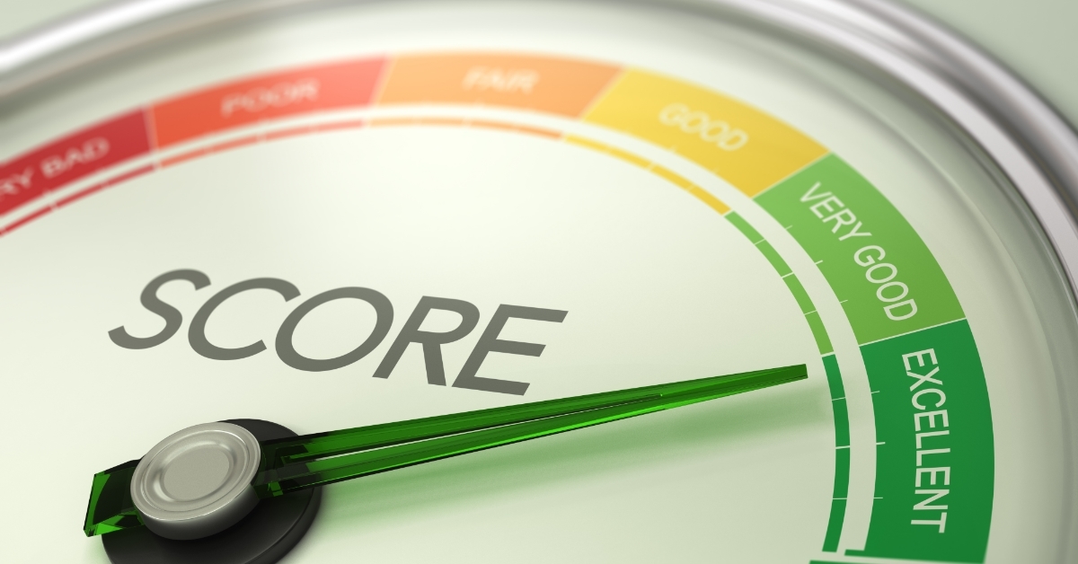 business credit score gauge concept