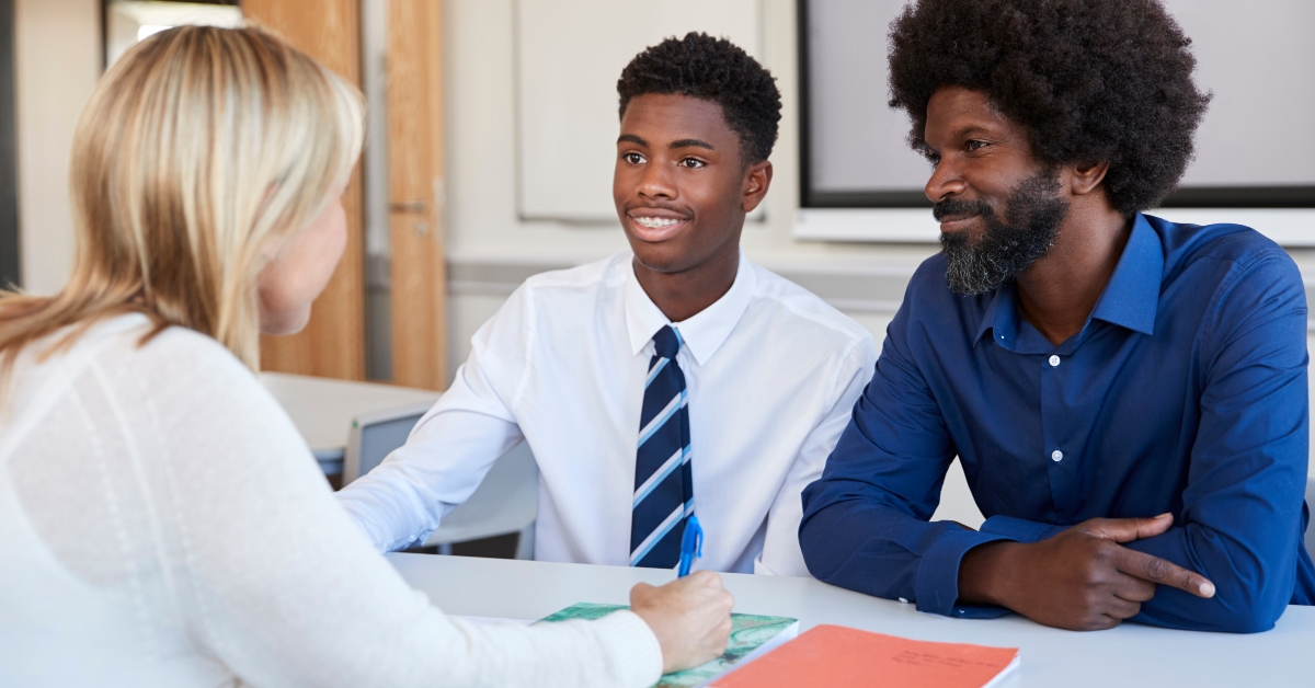 discussion with female teacher