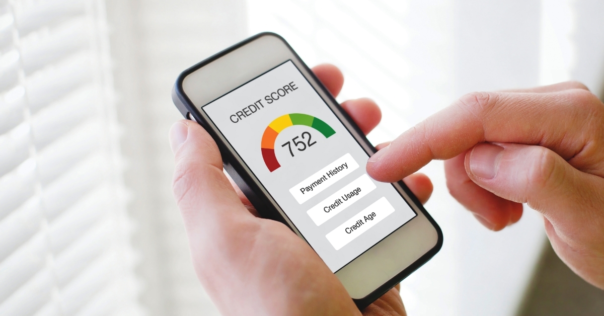 man checking credit usage using smartphone