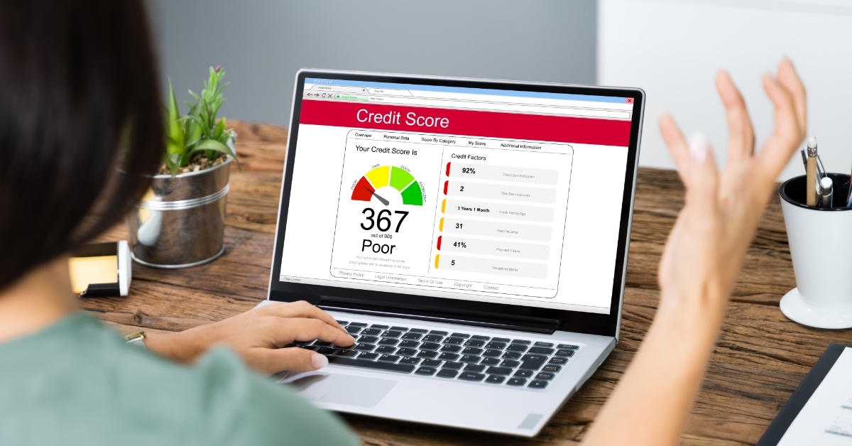 woman frustrated at poor credit score