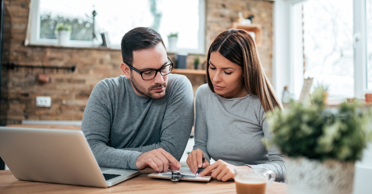 couple doing finances