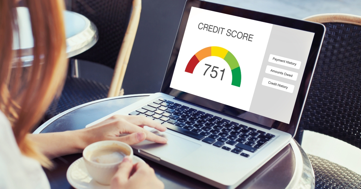 credit score on computer screen