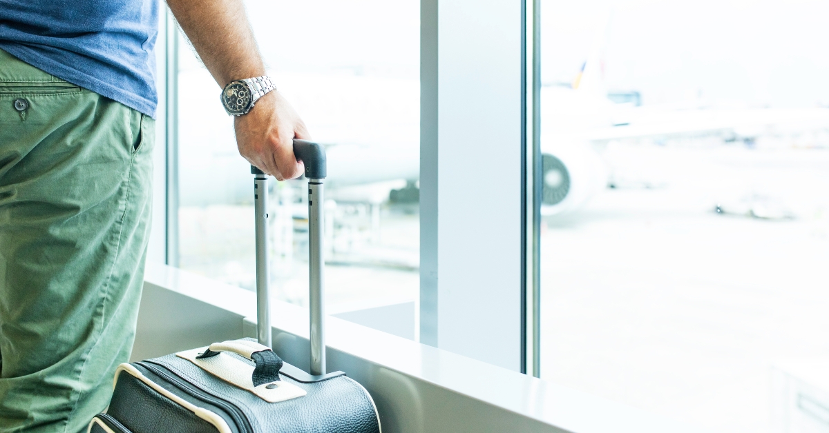 man waiting for the plane