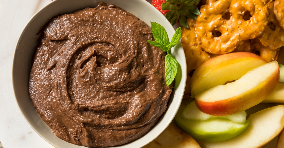 homemade chocolate dessert hummus dip