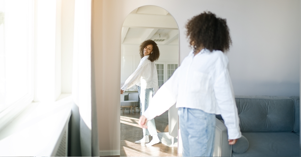 african american woman choosing clothes