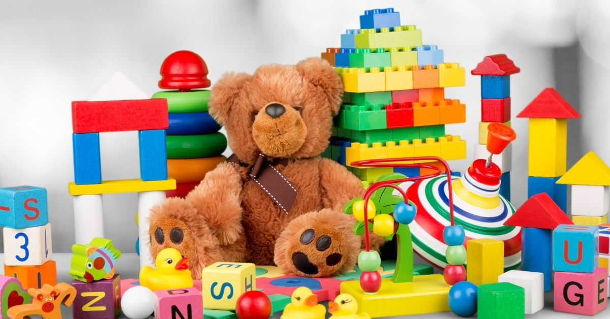 colorful toys collection on desk