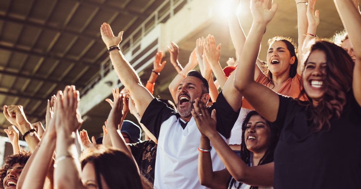 fans cheering during a match