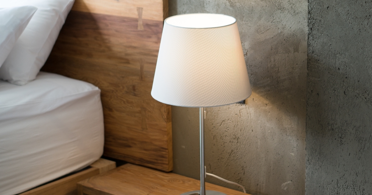 Modern lamp interior in bedroom