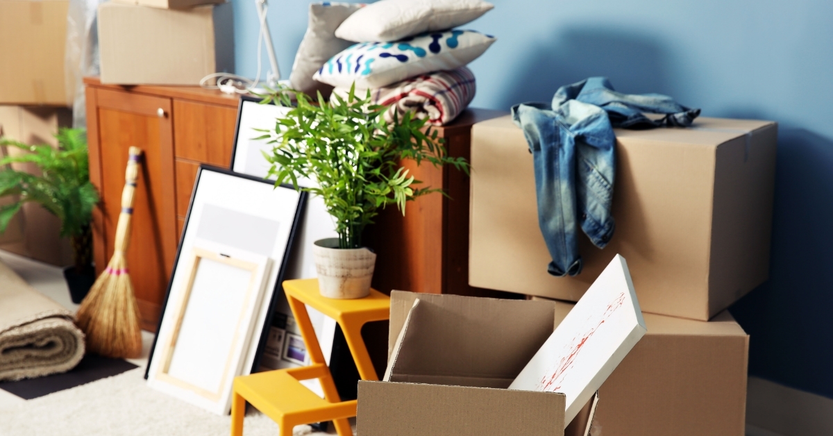 Packed household goods for moving