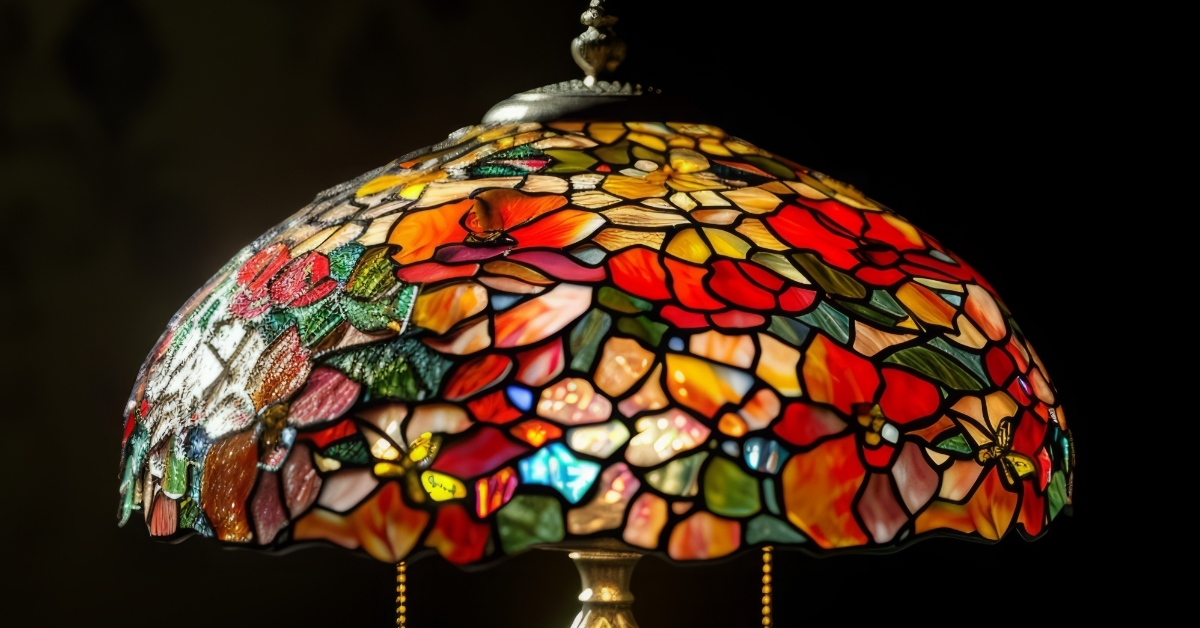Stained Glass Floral Lamp 