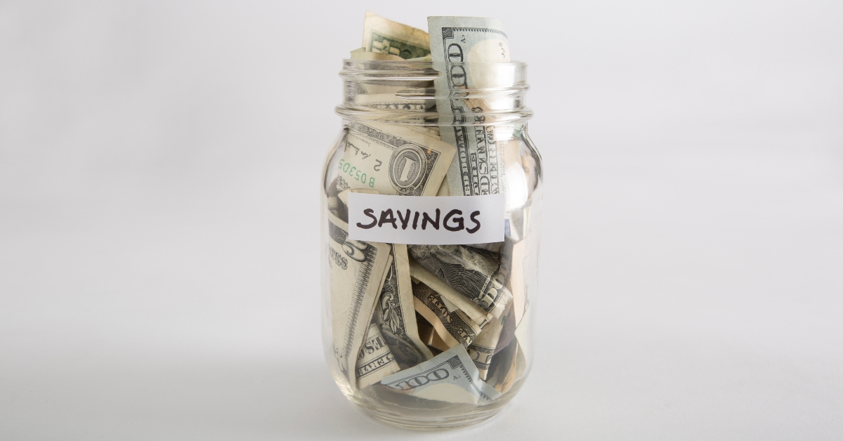 mason jar with money