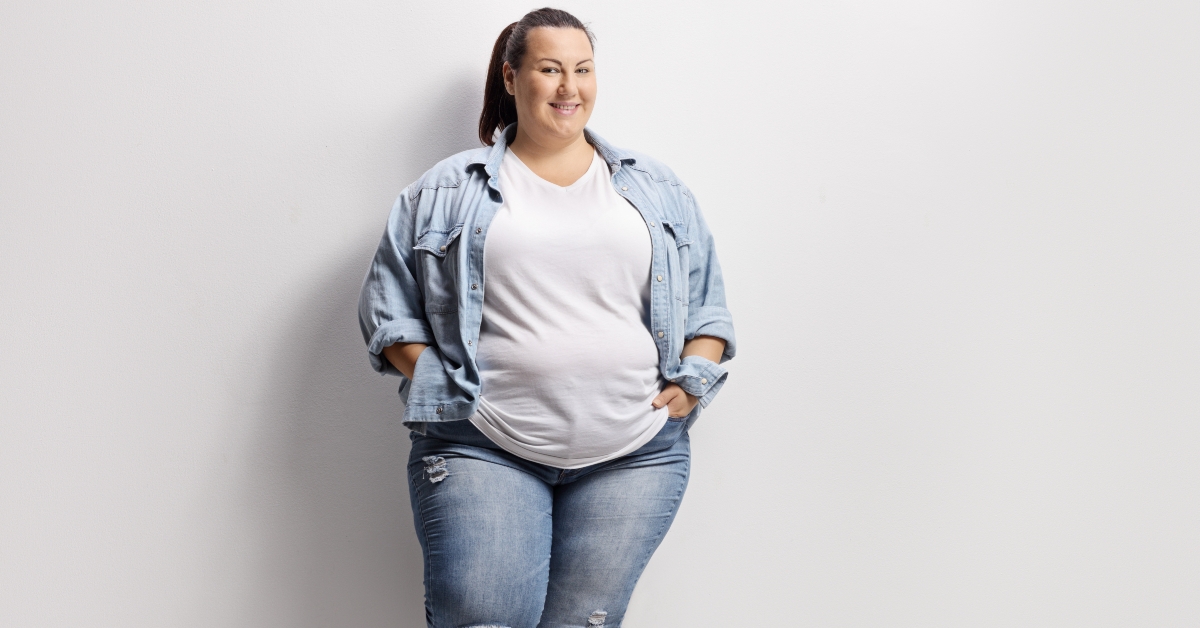 overweight woman standing