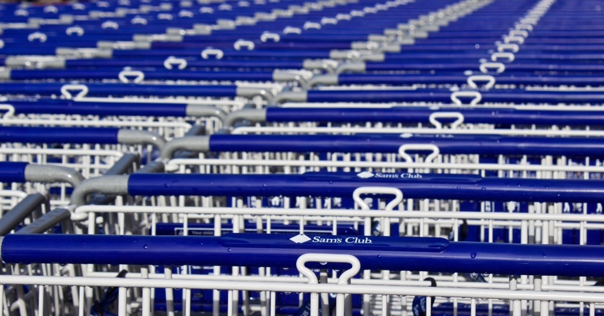 Sam's Club shopping carts for customers