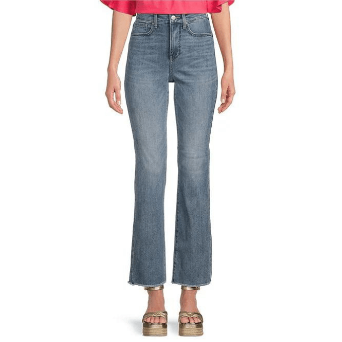 stretch denim cropped ankle jeans