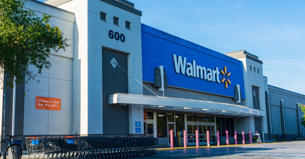 Walmart store facade and entrance