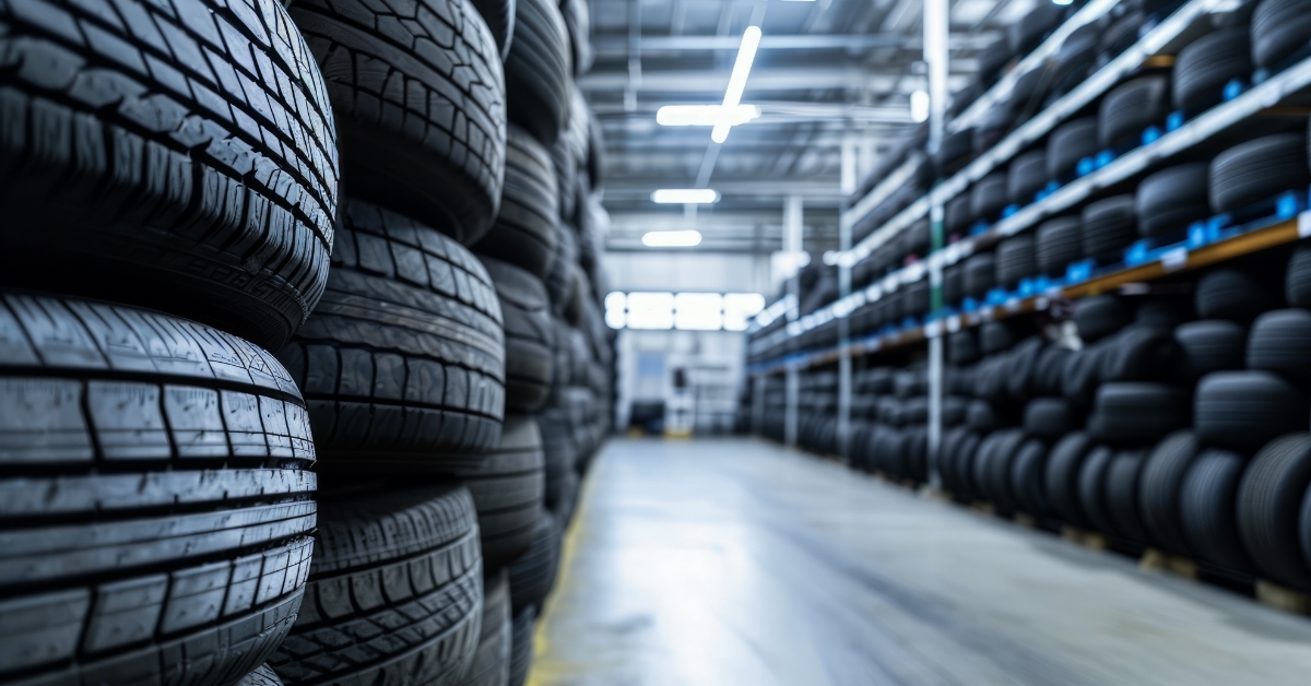 auto tires row at tire store