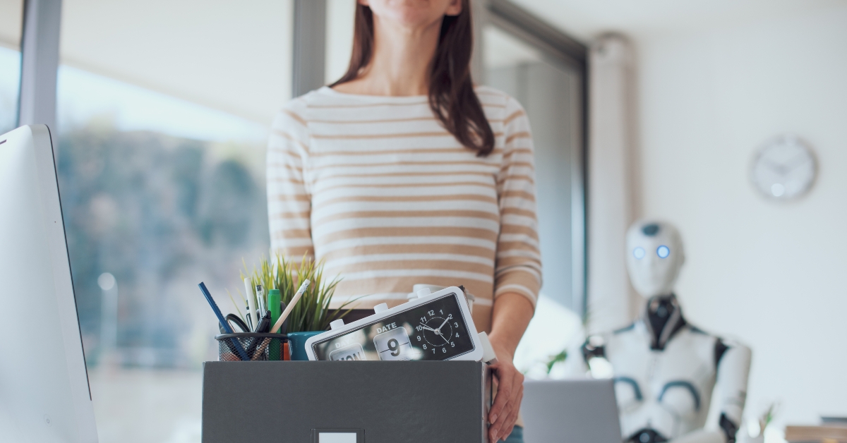 office worker losing her job