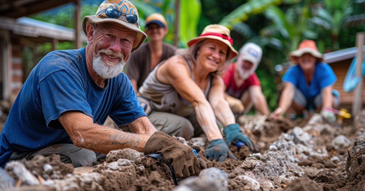 retirees helping to build community center