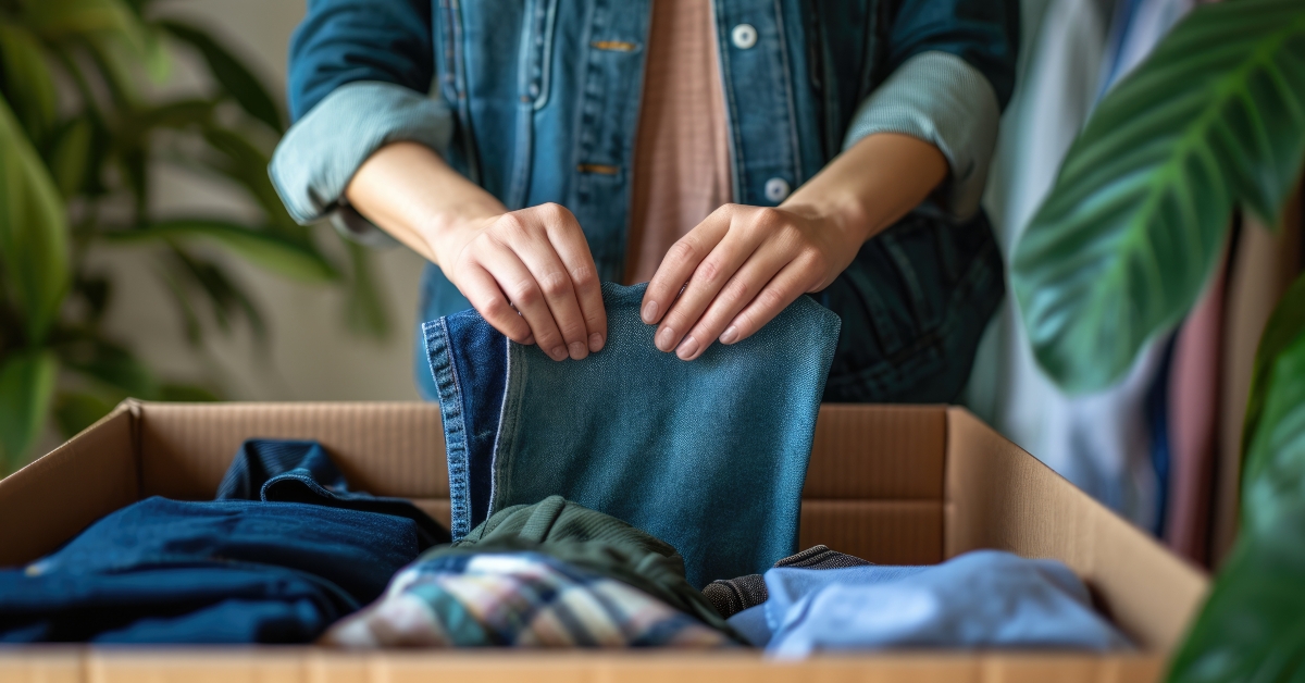 woman folding her clothes