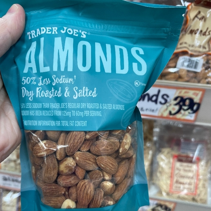 dry roasted and salted almonds