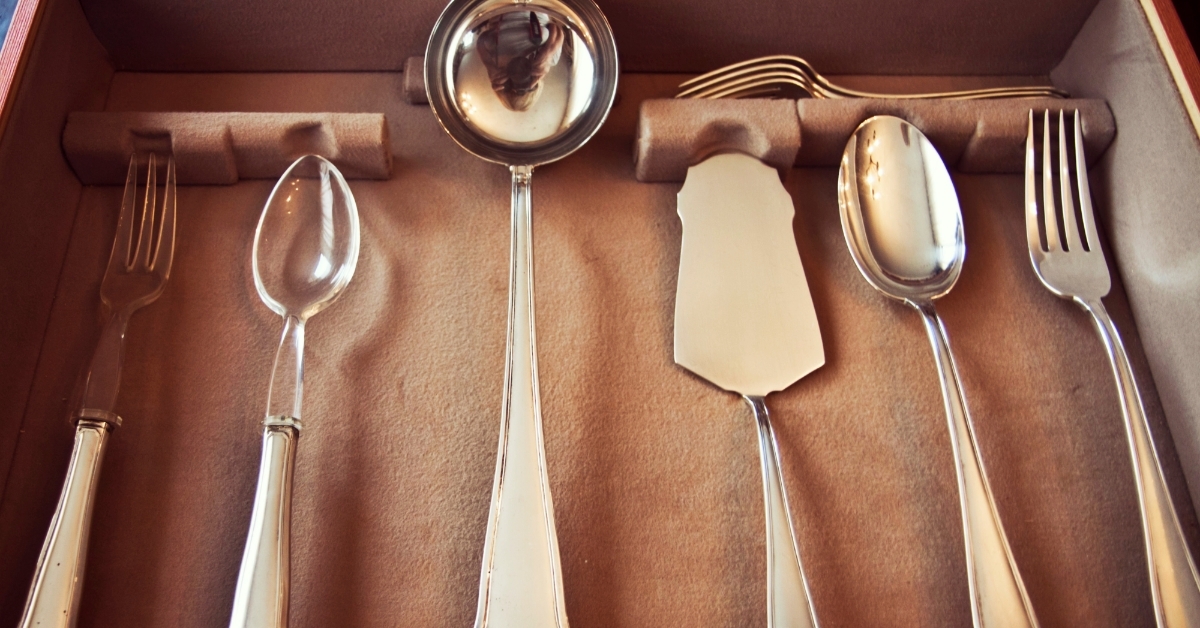 Vintage silver flatware set