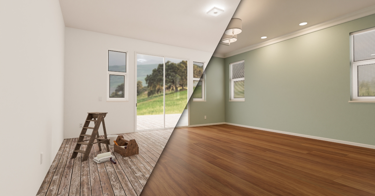 unfinished room in house