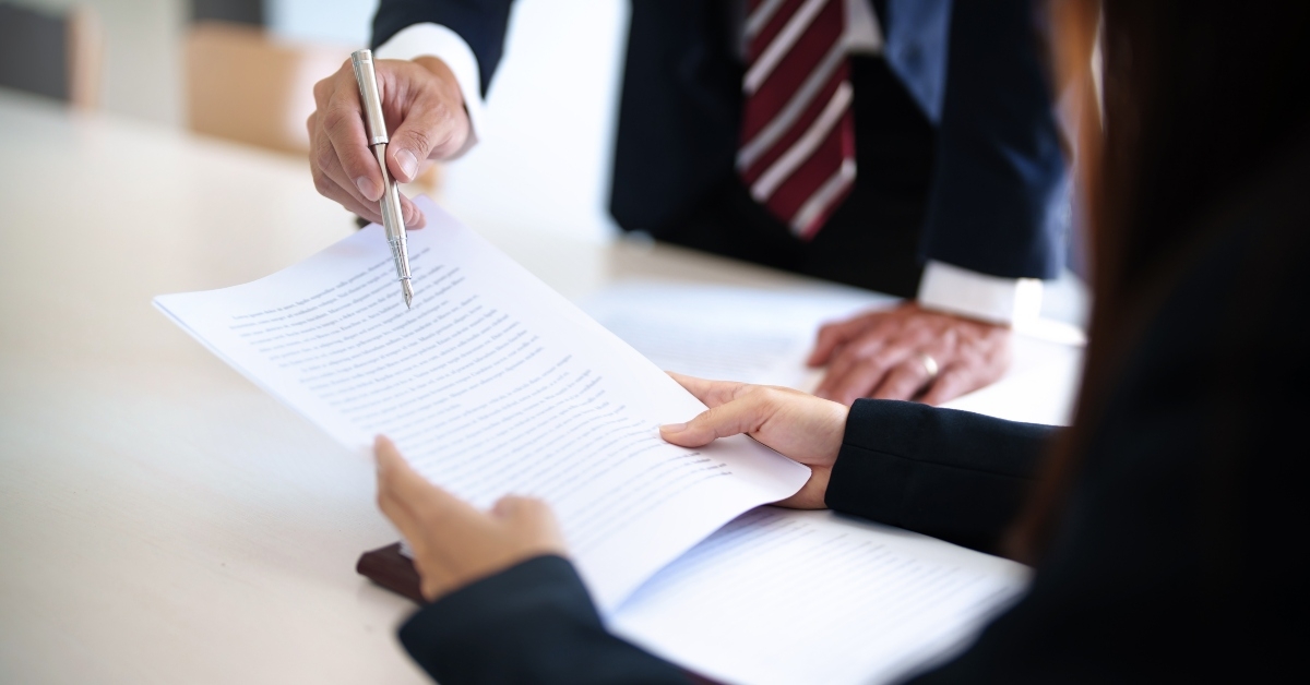 lawyer with lawsuit meeting