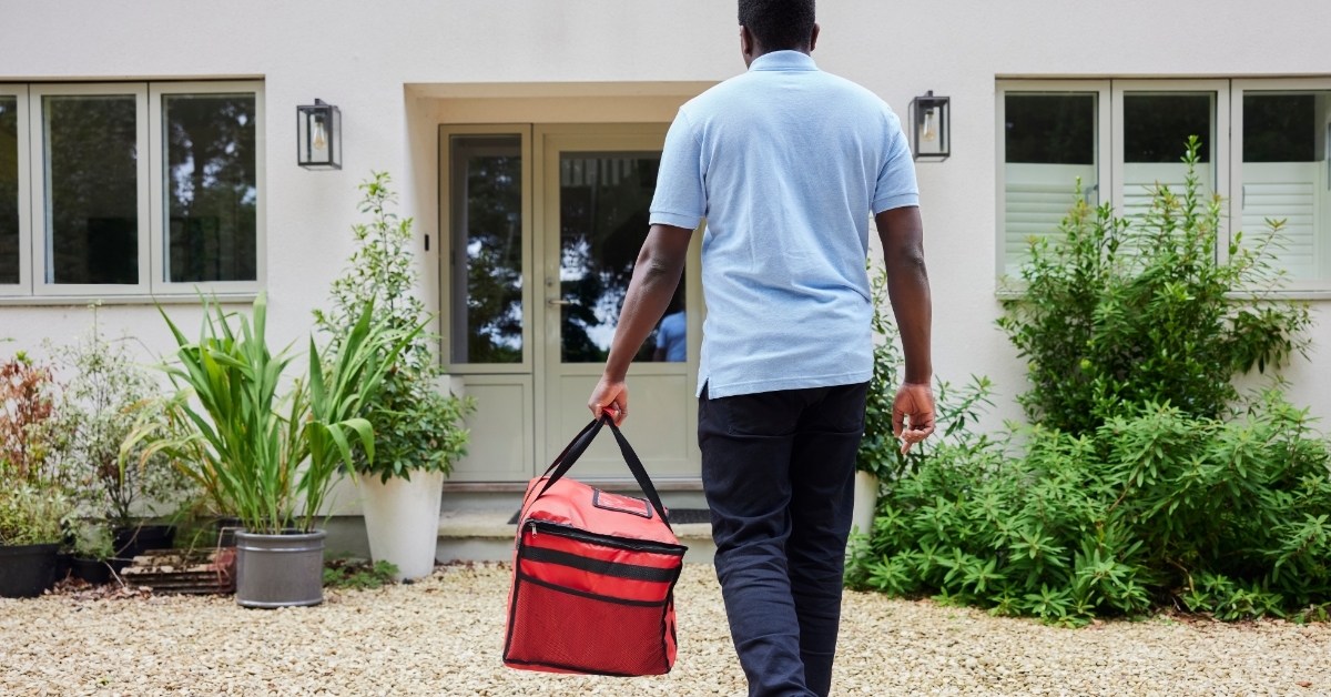 Driver Delivering Online Takeaway Food Order