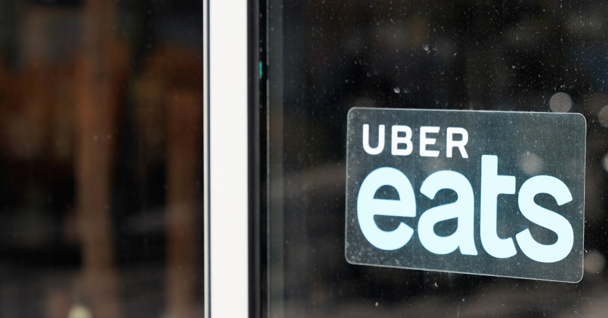Ubereats sign on restaurant window