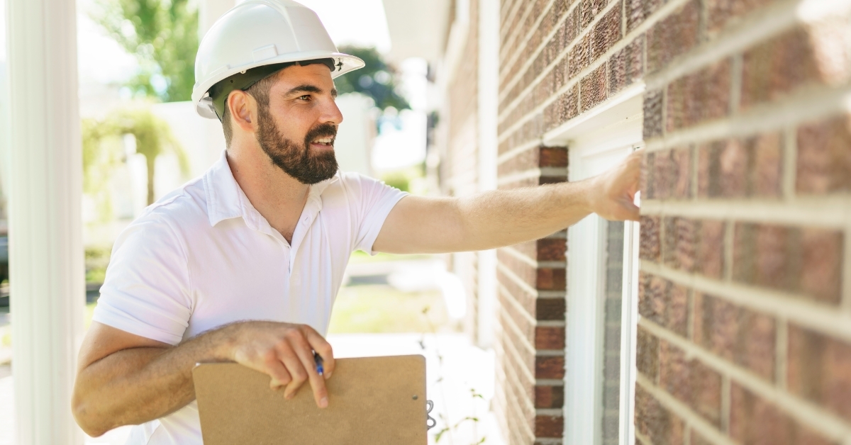 male architect inspection house exterior