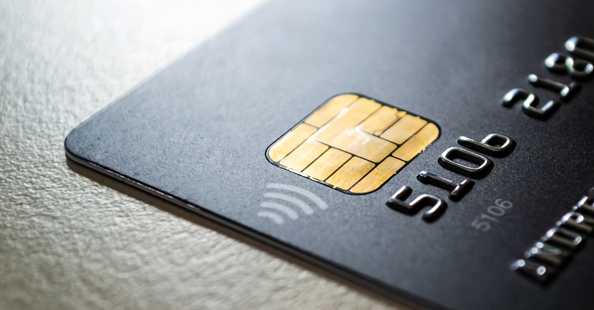 black credit card with chip