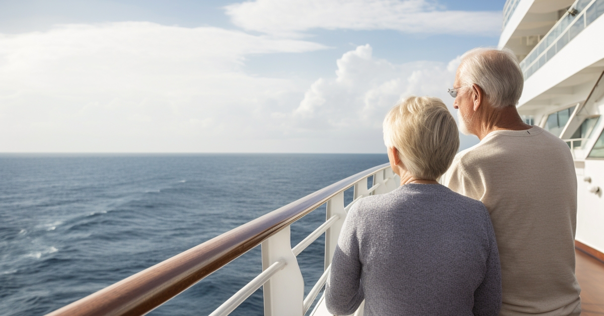 couple on cruise ship vacation