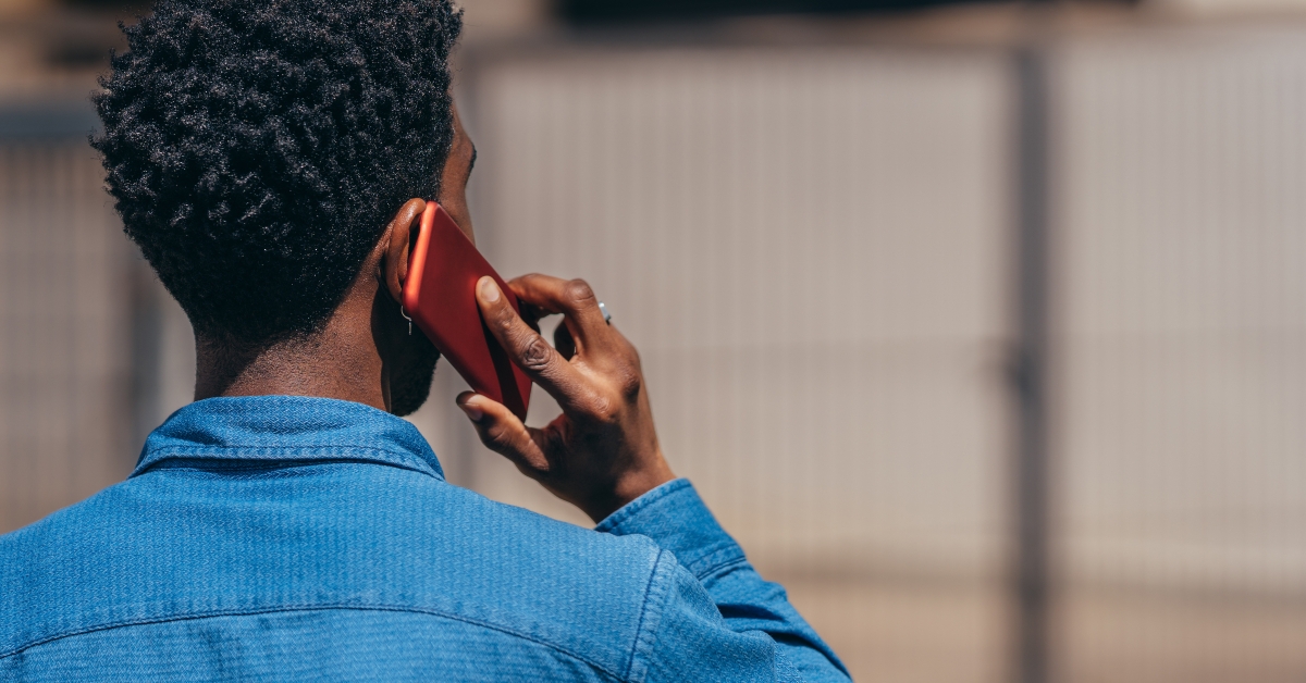man talking on his cell phone