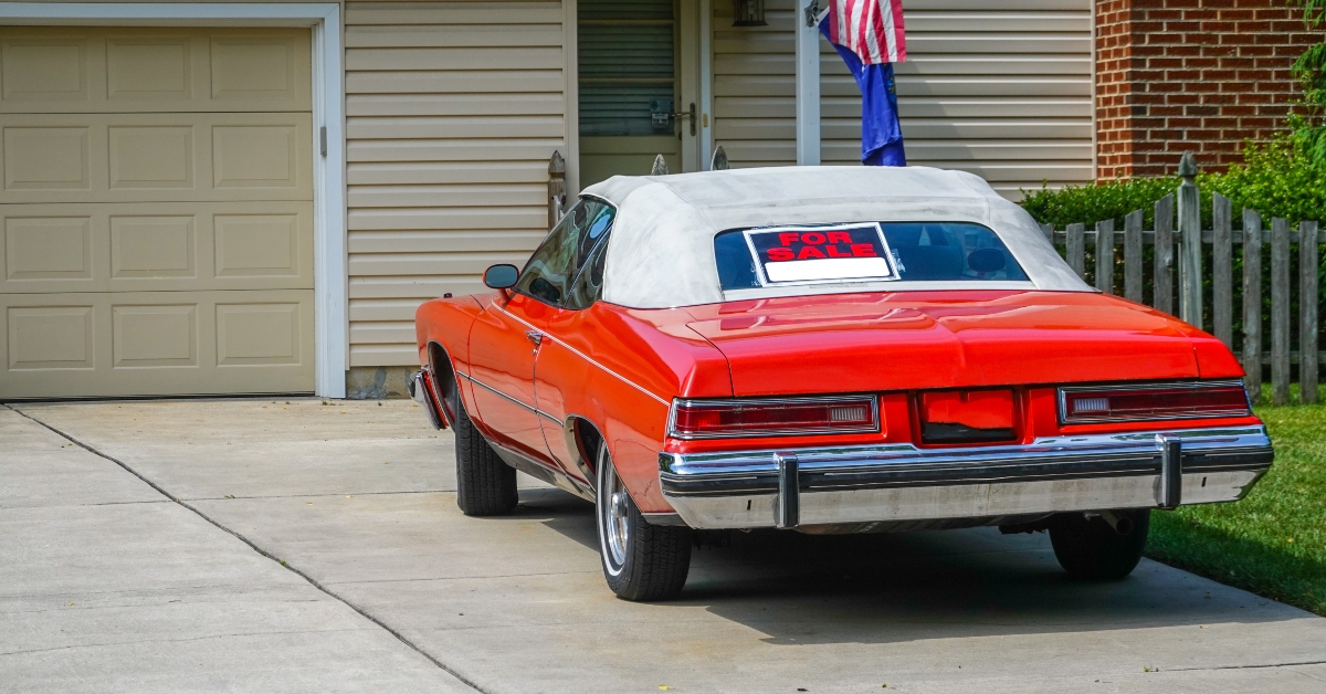 red old historic car