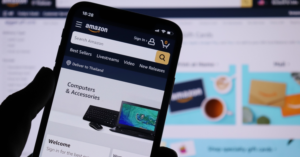 amazon application on smartphone 
